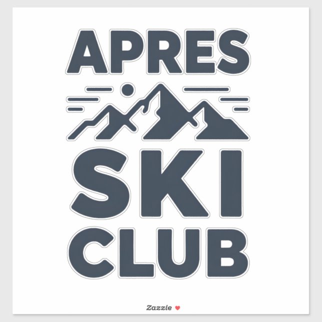 Sticker Apres Ski Club Mountain Logo - Custom Mens Winter  (Feuille)