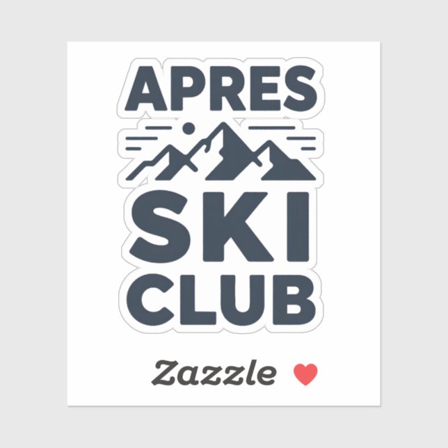 Sticker Apres Ski Club Mountain Logo - Custom Mens Winter  (Feuille)