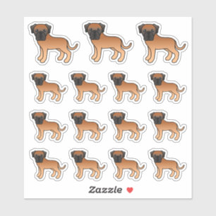 Sticker Apricot Anglais Mastiff mignon Chiens de dessin an