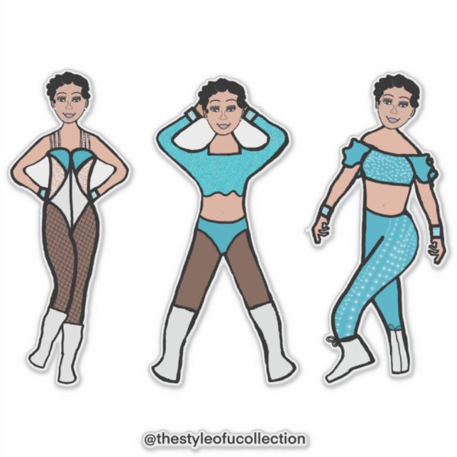 Sticker Aqua #2 pour danseur à trois styles (Devant)