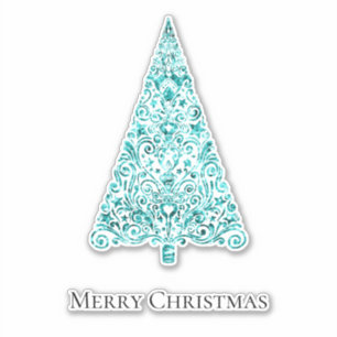 Sticker Aqua Blue Mint Green Glam Arbre de Noël