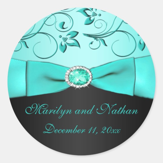 Sticker Aqua et Black Floral (Devant)