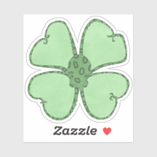 Sticker Aquarelle à quatre feuilles de pieuvre