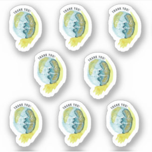 Sticker Aquarelle Abstraite Art Chic Merci Mariage