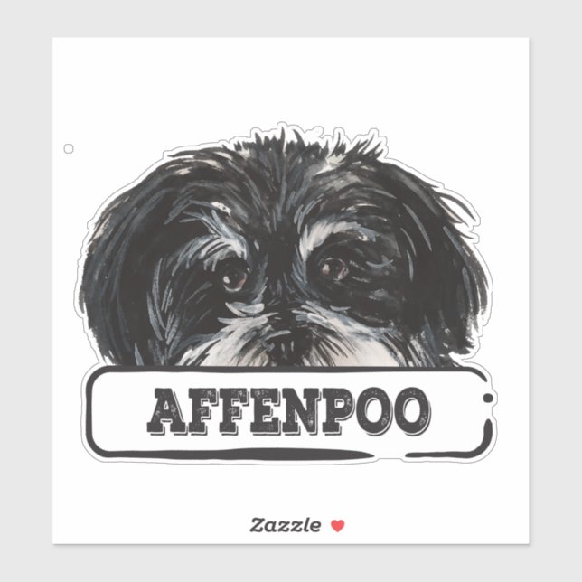 Sticker Aquarelle Affenpoo (Feuille)