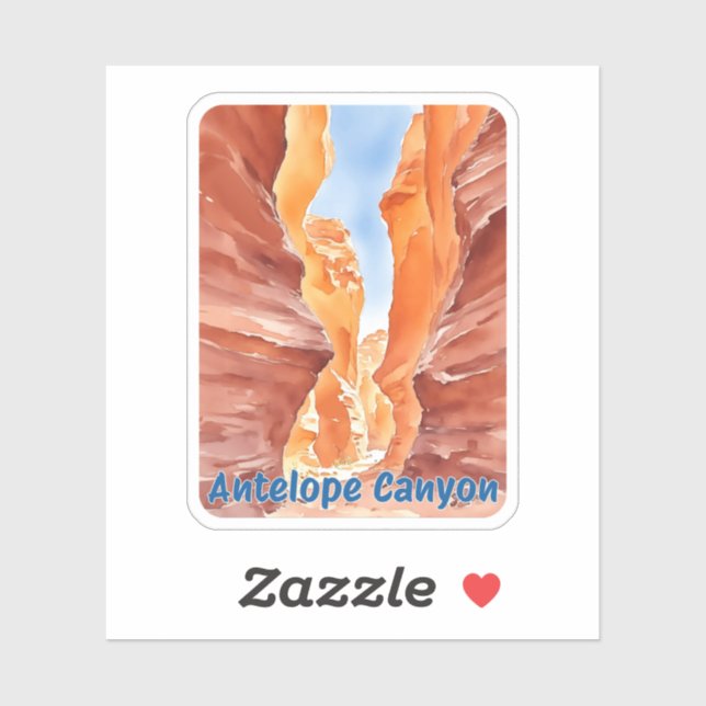 Sticker Aquarelle Antelope Canyon (Feuille)