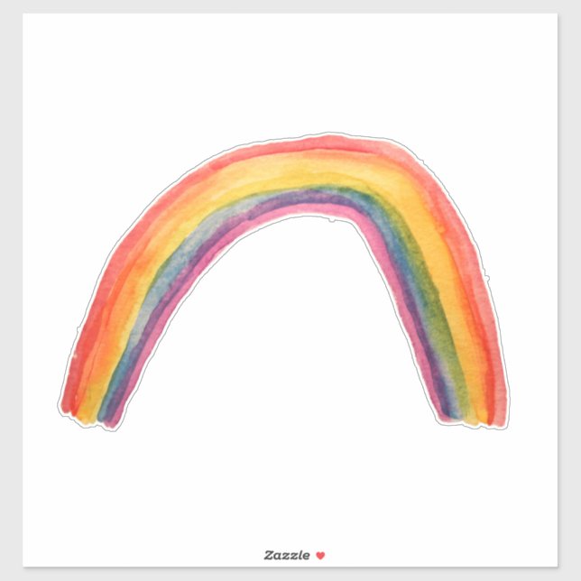 Sticker Aquarelle arc-en-ciel amusant coloré Whimsical (Feuille)