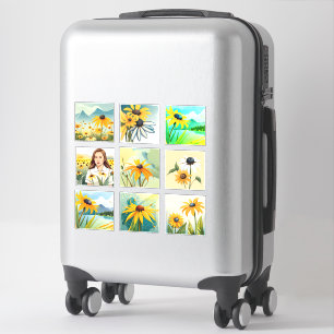 Sticker Aquarelle aux yeux noirs Susan fleurs Scrapbook