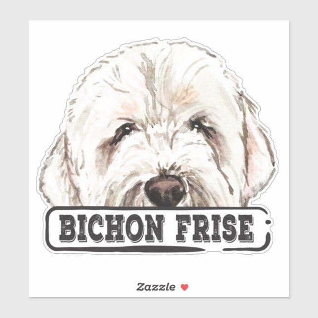 Sticker Aquarelle Bichon Frise (Feuille)