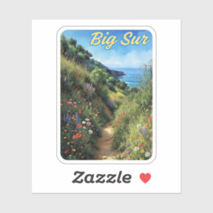 Sticker Aquarelle Big Sur California
