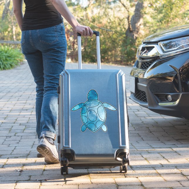 Sticker Aquarelle bleue de la tortue marine (Valise Insitu)