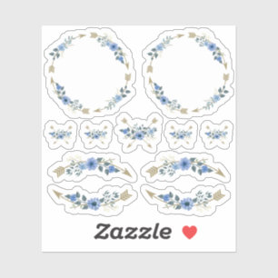 Sticker Aquarelle bohème rustique Flore Flèches Wreath