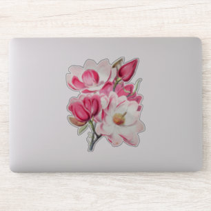 Sticker Aquarelle Botanique Rose Magnolia Fleurs