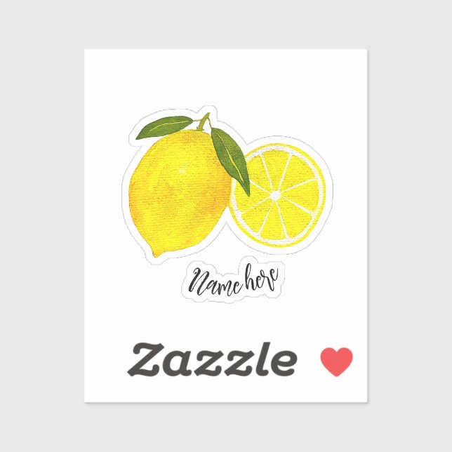 Sticker Aquarelle Citrons jaunes (Feuille)