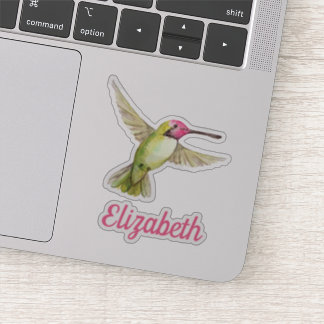 Sticker Aquarelle Colibri Avec Votre Nom