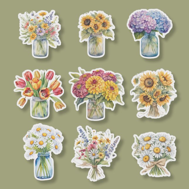 Sticker Aquarelle Country Flower Collection (Créateur téléchargé)