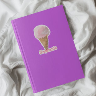 Sticker Aquarelle crème glacée fraise personnalisée