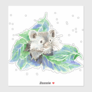 Sticker Aquarelle Cute Petit Hamster Animaux animaux de co
