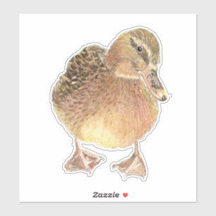 Sticker Aquarelle Cute Petite ferme Animal Canard Oiseau