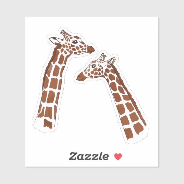 Sticker Aquarelle d'animal des Giraffes sympa (Feuille)