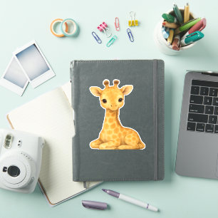 Sticker Aquarelle de bébé Giraffe Imprimer - Pépinière Mur