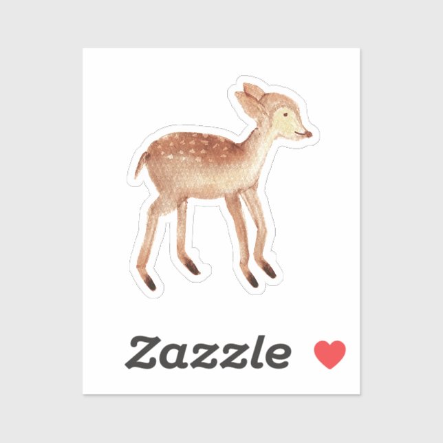 Sticker Aquarelle de bois de cerf (Feuille)
