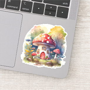Sticker Aquarelle de champignons enchantés