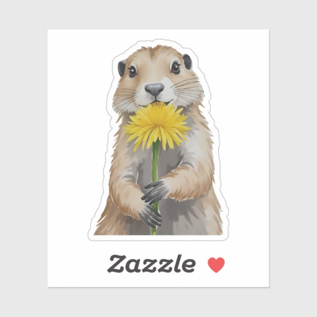 Sticker Aquarelle de chien des Prairies (Feuille)