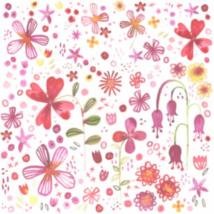 Sticker Aquarelle de fleurs sauvages