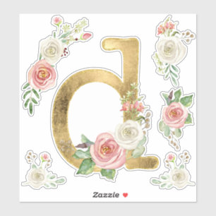 Sticker Aquarelle de la feuille de fleurs rose rose rose c