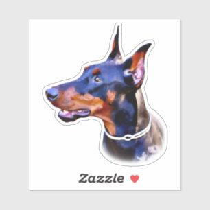Sticker Aquarelle Doberman Pinscher