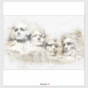 Sticker Aquarelle du mont Rushmore