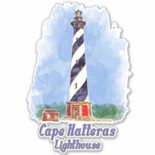 Sticker Aquarelle du phare de Cape Hatteras Caroline du No
