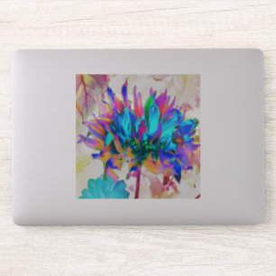 Sticker Aquarelle étonnante Rainbow Cactus Dahlia