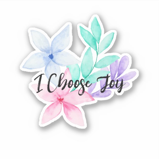 Sticker Aquarelle Floral I Choose Joy Sayes (Devant)