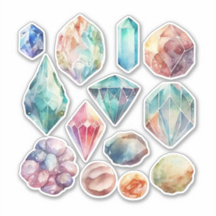 Sticker Aquarelle Gemstones Vinyl