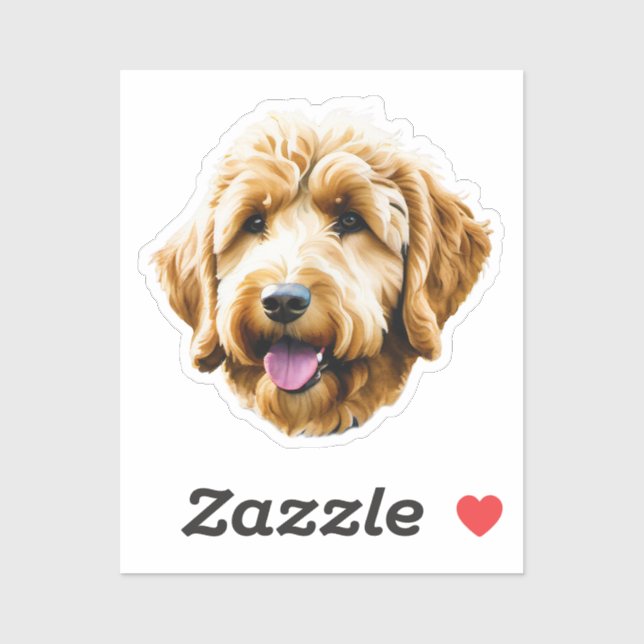 Sticker Aquarelle Goldendoodle (Feuille)