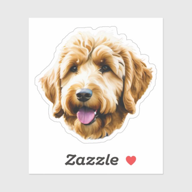 Sticker Aquarelle Goldendoodle (Feuille)