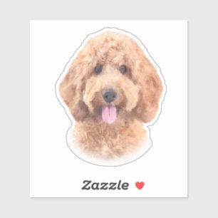 Sticker Aquarelle Goldendoodle
