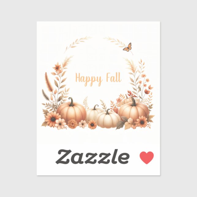 Sticker Aquarelle Happy Fall (Feuille)