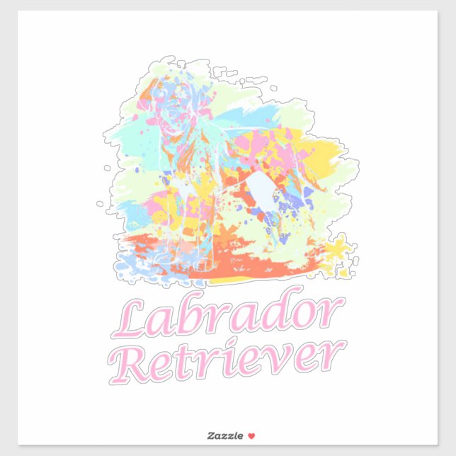 Sticker Aquarelle Labrador Retriever (Feuille)