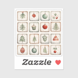 Sticker Aquarelle Lineart Motif de Noël