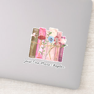 Sticker Aquarelle Livre Fleur rose violet citation de lect