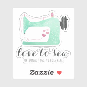 Sticker Aquarelle Machine à coudre Shabby Chic Nom Logo