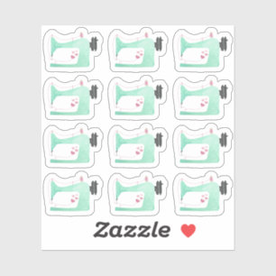 Sticker Aquarelle Machine à coudre Shabby Chic Page Planne