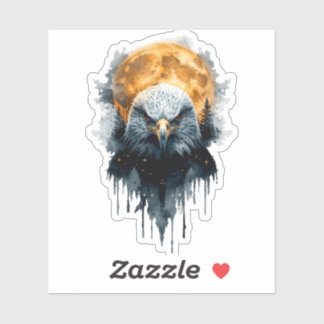 Sticker Aquarelle majestueuse de l'aigle américain sous la