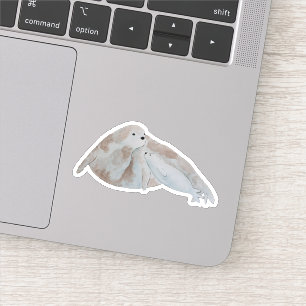 Sticker Aquarelle Mammifère marin Mère Phoque de la harpe 