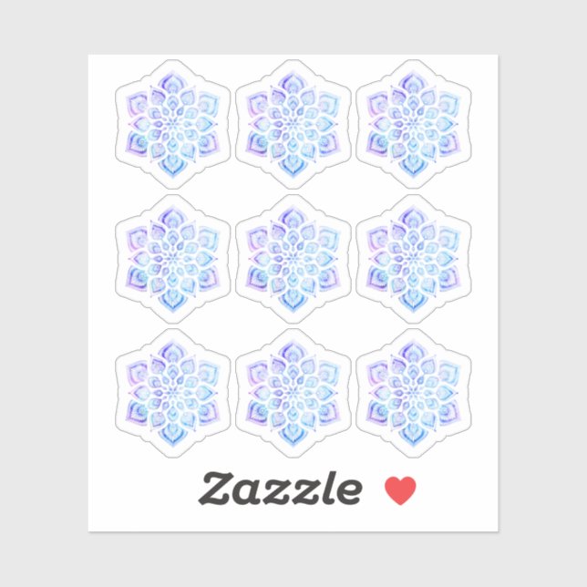 Sticker Aquarelle Mandala Métaphysique Yoga Spirituel (Feuille)