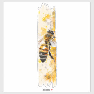 Sticker Aquarelle Miel Abeille Brosse