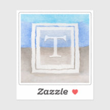 #Aquarelle #Monogram Mer & Sable Bleu & Tan